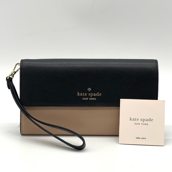 Kate Spade Large Madison Trifold Travel Colorblock Wallet Wristlet - Picture 3 of 8